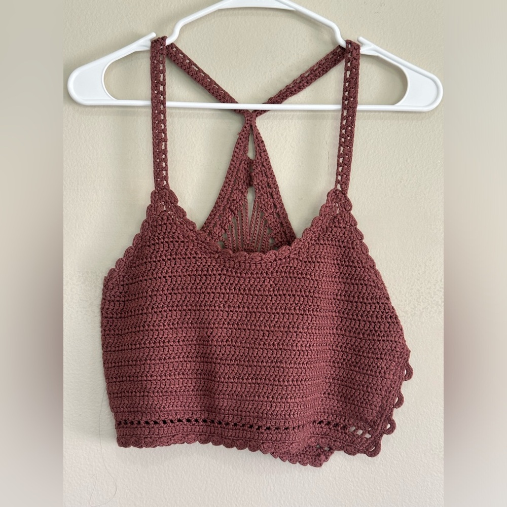 Full tilt small crochet tank top crop